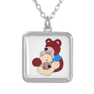 Cuddly Bears Silver Plated Necklace