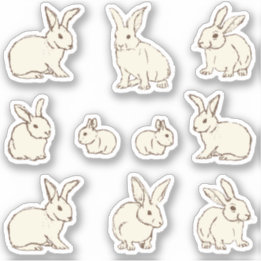 Cuddly Bunny Rabbits Bonanza - custom cut. Sticker