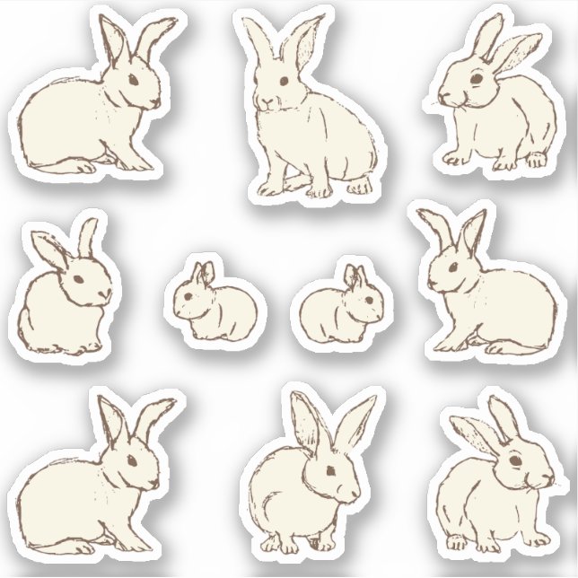 Cuddly Bunny Rabbits Bonanza - custom cut. Sticker (Front)