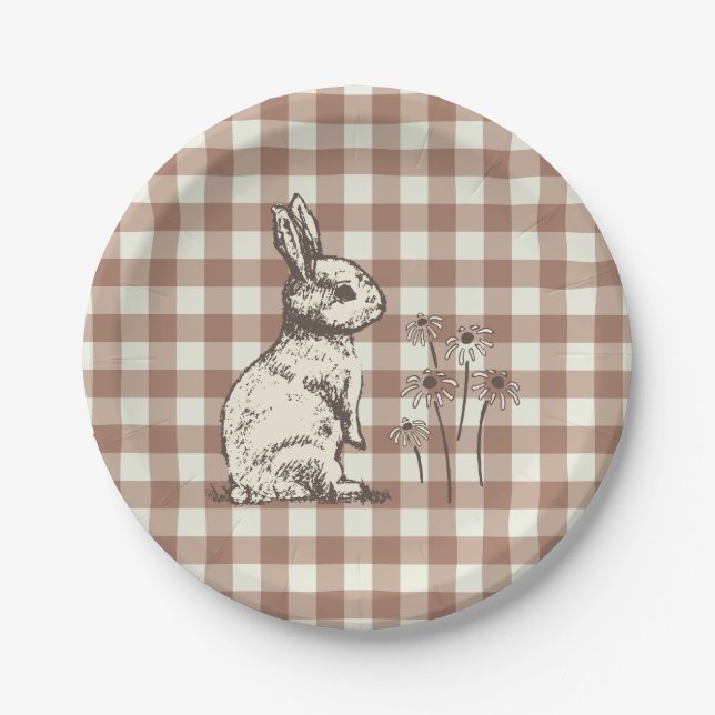 Cuddly Bunny Rabbits Bonanza - Happy Easter. Paper Plates (Front)