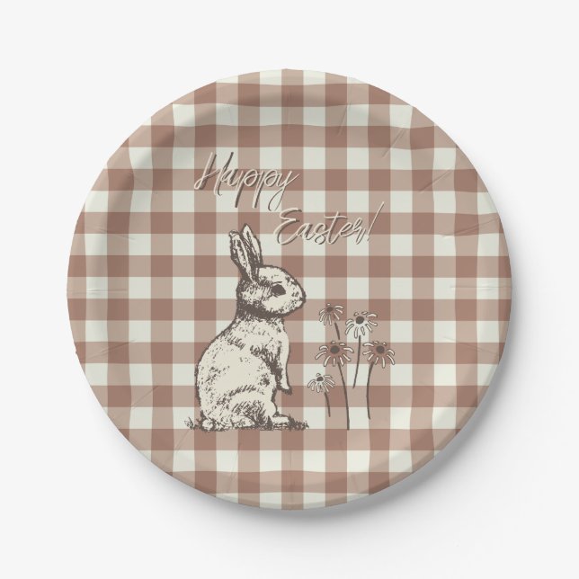 Cuddly Bunny Rabbits Bonanza - Happy Easter. Paper Plates (Front)