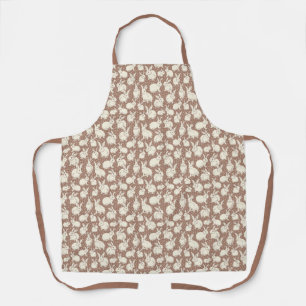 Cuddly Bunny Rabbits Bonanza - Mocha Mousse.    Apron