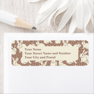 Cuddly Bunny Rabbits Bonanza - Mocha Mousse.  Label