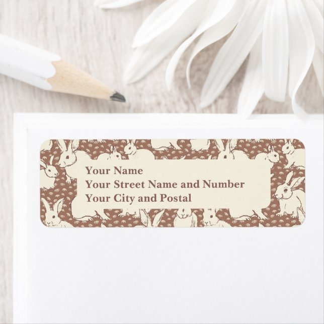 Cuddly Bunny Rabbits Bonanza - Mocha Mousse.  Label (Insitu)