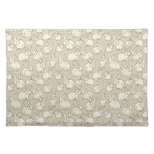 Cuddly Bunny Rabbits Bonanza - pattern.   Cloth Placemat