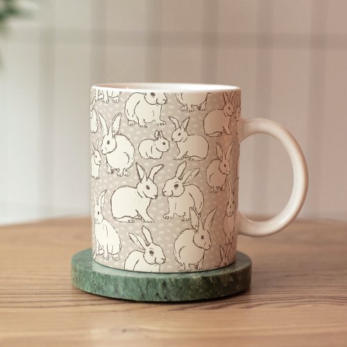 Cuddly Bunny Rabbits Bonanza _ pattern   Coffee Mug