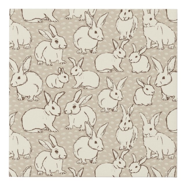 Cuddly Bunny Rabbits Bonanza - pattern.   Faux Canvas Print (Front)