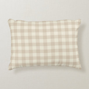 Cuddly Bunny Rabbits Gingham - neutral pattern.   Accent Pillow
