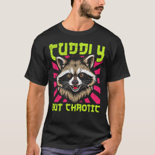Cuddly But Chaotic Retro Raccoon T-Shirt