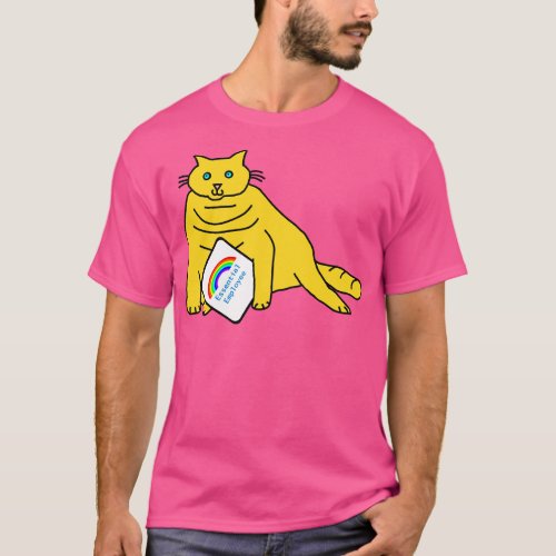 Cuddly Cat Essential Employee Rainbow T_Shirt