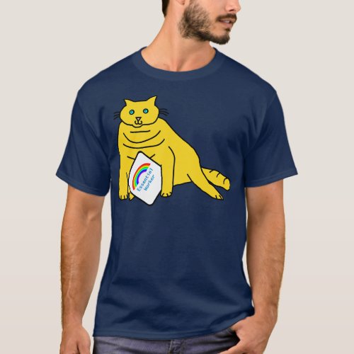Cuddly Cat Essential Worker Rainbow T_Shirt