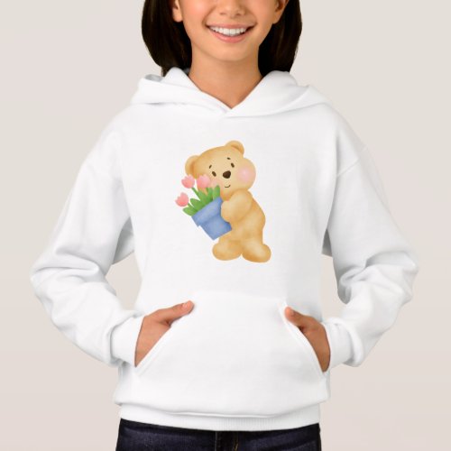 Cuddly Chic Teddy Printed Hooded Collection Hoodie