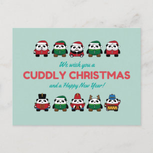 Cuddly Christmas Panda Bear Postcard