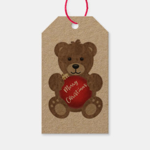 Cuddly Christmas Teddy Bear Gift Tag