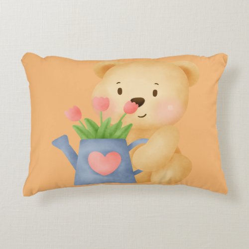 Cuddly Comfort  Teddy Bear Image Pillow