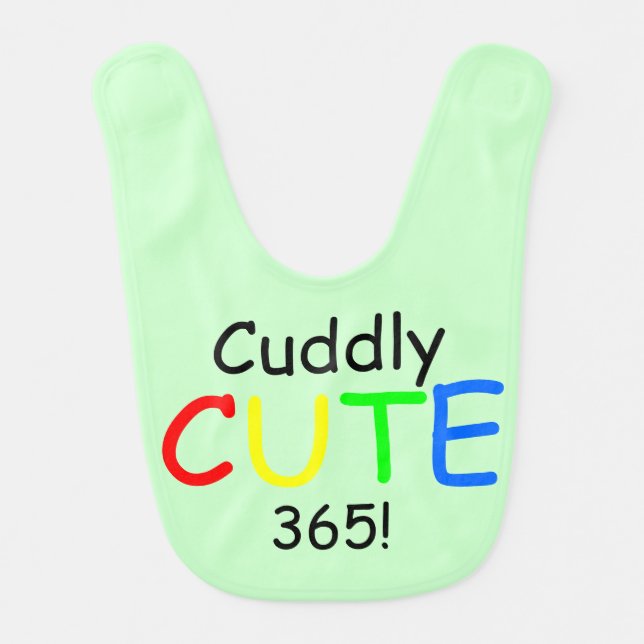 Cuddly Cute 365 Baby Seafoam Green Baby Bib (Front)