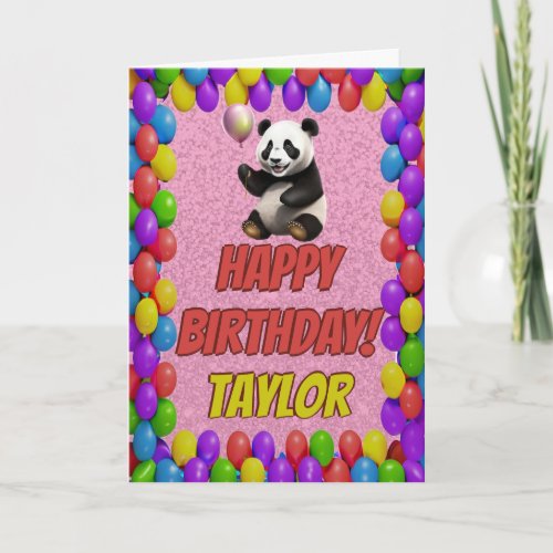 Cuddly Cute Panda Bear Greeting Happy Birthday Card