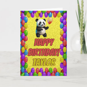Cuddly Cute Panda Bear Greeting Happy Birthday Card