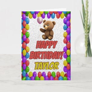 Cuddly Cute Teddy Bear Greeting Happy Birthday Card