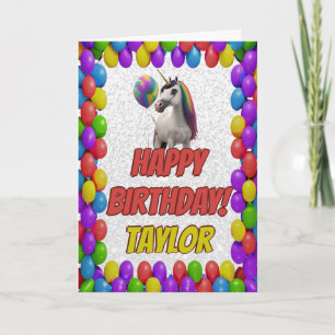 Cuddly Cute Unicorn Greeting Happy Birthday Card