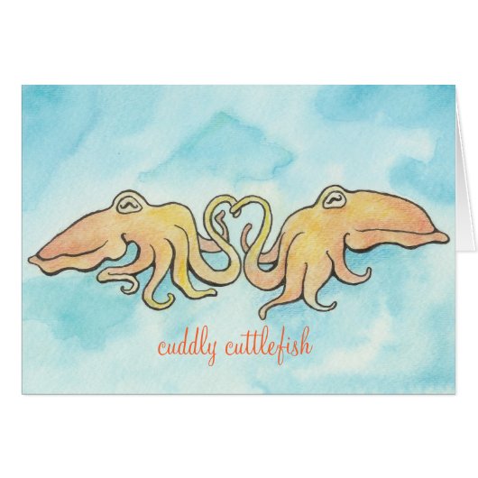 Cuddly Cuttlefish Love Cards (Front Horizontal)