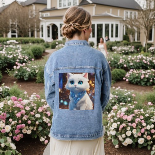 Cuddly Feline Fashion DIY Cute Cat Denim Jacket 