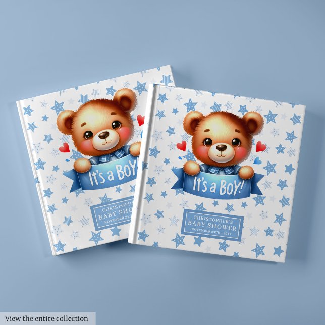 Cuddly It’s a boy teddy bear guest book for boys (Cuddly It’s a boy teddy bear guest book for boys)