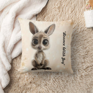 "Cuddly Kanga Cutie" Throw Pillow