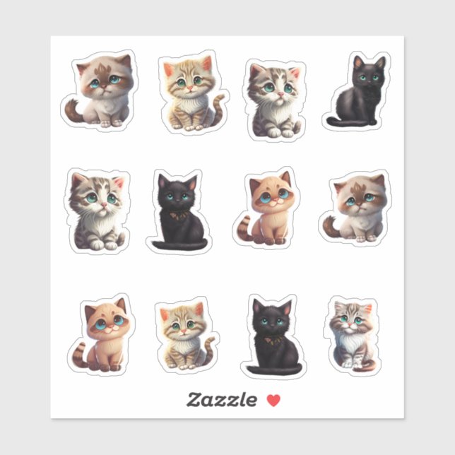 Cuddly Kitties Sticker (Sheet)