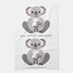  Cuddly  KOALA -Conservation - Endangered animal Kitchen Towel