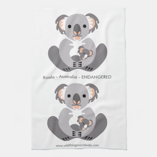  Cuddly  KOALA _Conservation _ Endangered animal Kitchen Towel