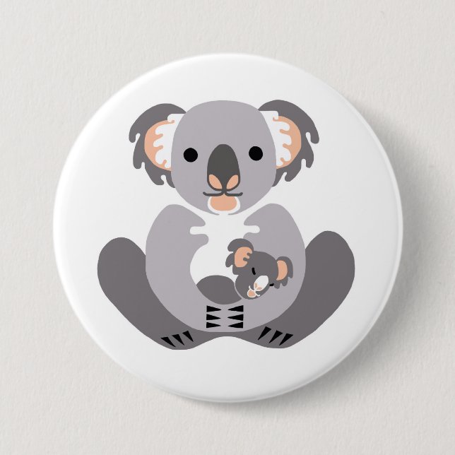 Cuddly Koala- Marsupial - Aussie wildlife - Button (Front)