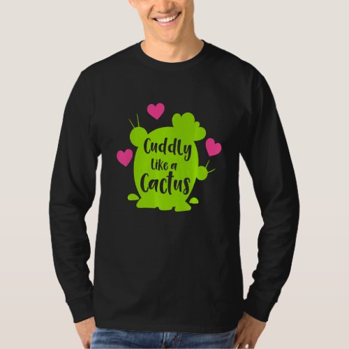 Cuddly Like A Cactus Pink Hearts Women And Girls B T_Shirt