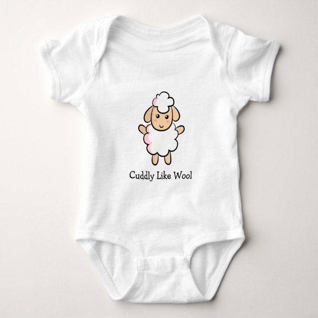 Cuddly Like Wool, Cute Sheep for Baby Girls Baby Bodysuit (Front)