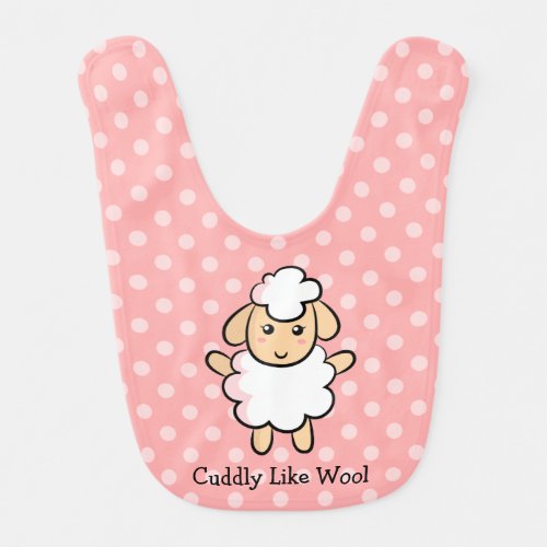 Cuddly Like Wool Cute Sheep for Baby Girls Bib