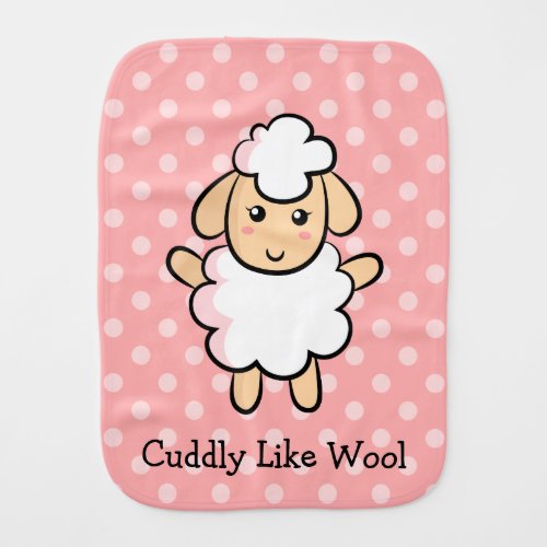 Cuddly Like Wool Cute Sheep for Baby Girls Burp Cloth