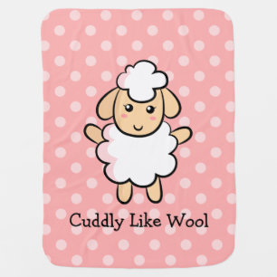 Cuddly Like Wool, Cute Sheep for Baby Girls Stroller Blanket
