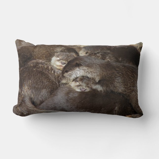 Cuddly otters lumbar pillow (Front)
