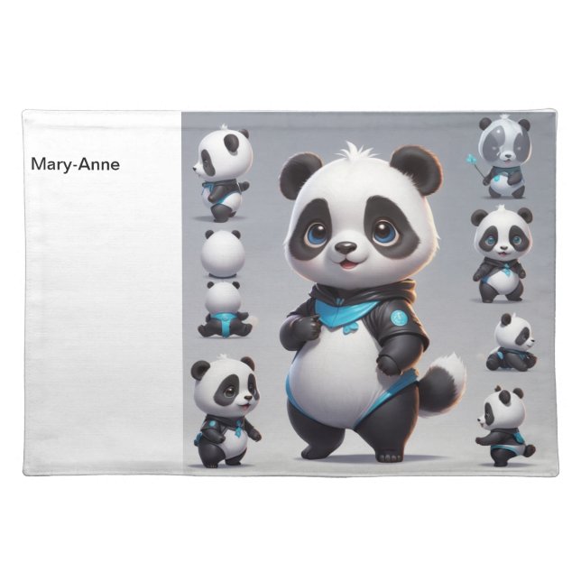 Cuddly panda placemat writable (Front)