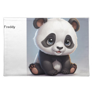 Cuddly panda placemat writable