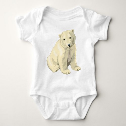 Cuddly  Polar Bear Baby Bodysuit