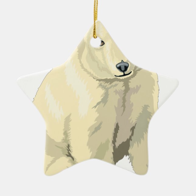 Cuddly  Polar Bear Ceramic Ornament (Front)