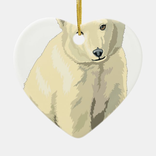Cuddly  Polar Bear Ceramic Ornament (Front)