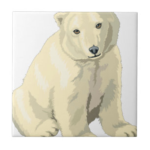 Cuddly  Polar Bear Ceramic Tile