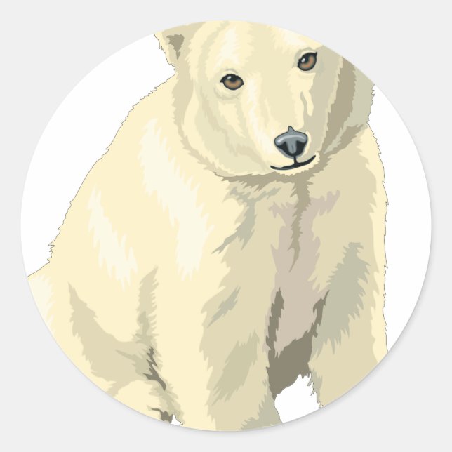 Cuddly  Polar Bear Classic Round Sticker (Front)