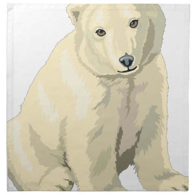Cuddly  Polar Bear Cloth Napkin (Front)