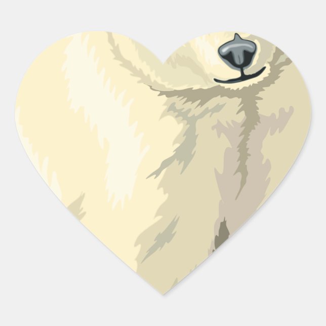 Cuddly  Polar Bear Heart Sticker (Front)