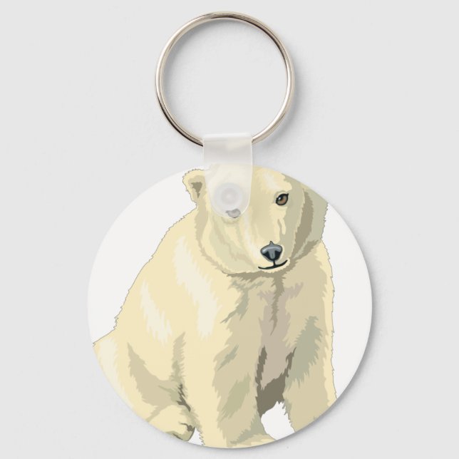 Cuddly  Polar Bear Keychain (Front)