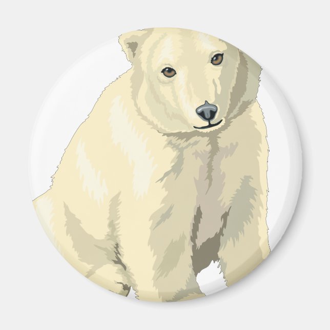 Cuddly  Polar Bear Magnet (Front)