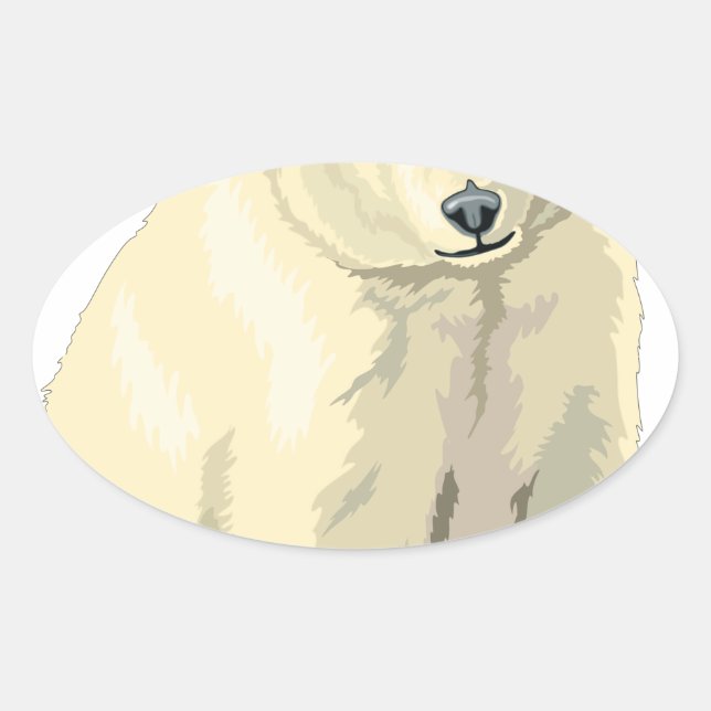 Cuddly  Polar Bear Oval Sticker (Front)
